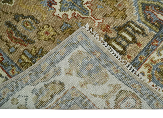 Antique Tradtional Vintage Oushak Brown, Ivory, and Grey 5x8, 6x9, 8x10, 9x12, 10x14 and 12x15 | CP958