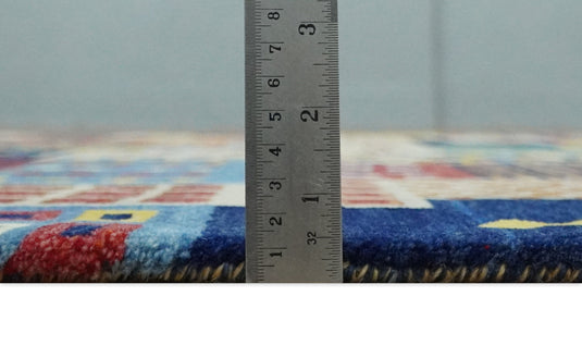 Handknotted Multicolored Shapes Modern Wool area rug, 5x7 |KNT47