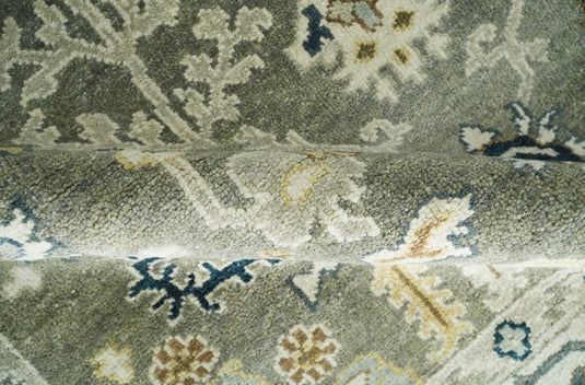 Hand knotted Antique Grey and Ivory Traditional wool area rug | CP976810