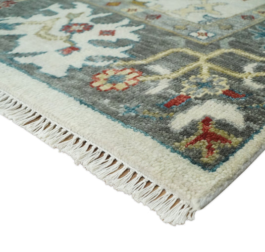 Hand Knotted Antique Ivory and Grey floral traditional wool area rug | CP978810