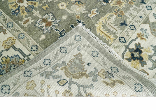 Hand knotted Antique Grey and Ivory Traditional wool area rug | CP976810