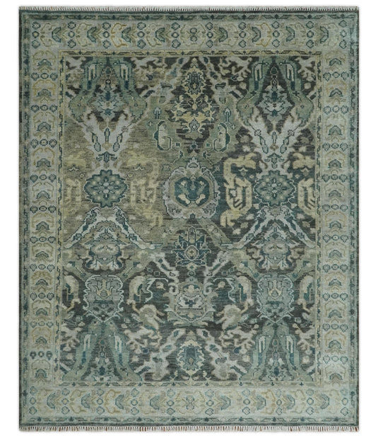 Antique Gray and Silver Oriental Oushak Hand knotted Multi Size wool Area Rug | CP1328