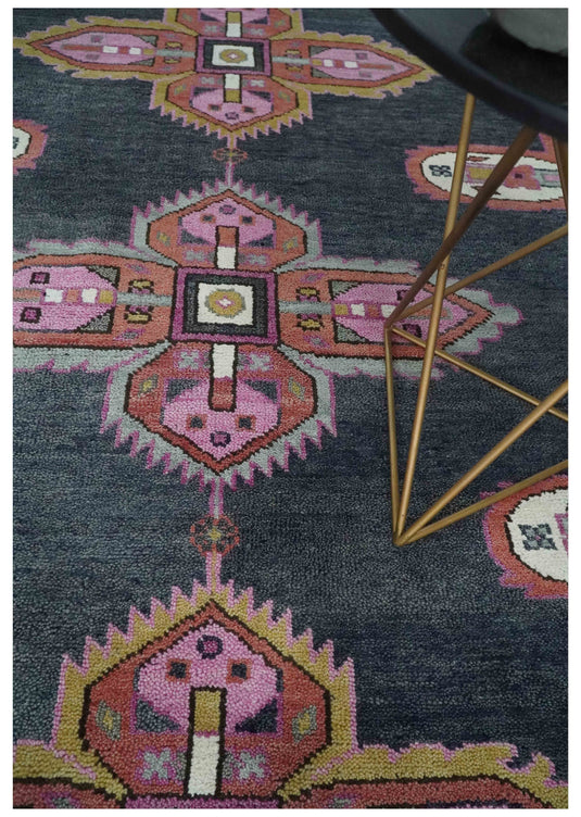 Hand Knotted Heriz Serapi Rug Grey and Pink 8x10 ft Ideal for Living, Bedroom, and Dining Rooms | CP1911810S