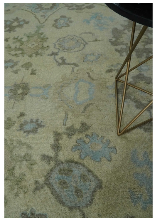 Hand Knotted Oriental Oushak  Rug Beige and Grey Multi Size Ideal for Living, Bedroom, and Dining Rooms |CP1709