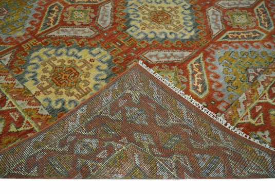 Hand Knotted Oriental Oushak Rug Rust and Beige Multi Size Ideal for Living, Bedroom, and Dining Rooms | CP1781