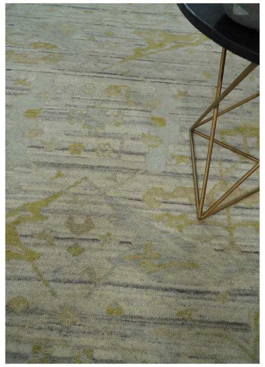 Hand Knotted Oriental Oushak  Rug Beige and Ivory Multi Size Ideal for Living, Bedroom, and Dining Rooms |CP1701