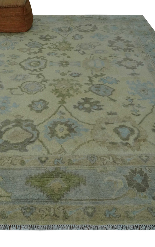 Hand Knotted Oriental Oushak  Rug Beige and Grey Multi Size Ideal for Living, Bedroom, and Dining Rooms |CP1709