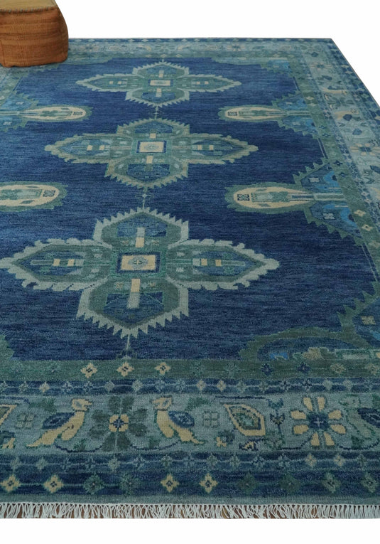 HandKnotted Heriz Serapi Rug Blue, Silver and Brown Ideal for Living, Bedroom, and Dining Rooms 5x8, 6x9, 8x10, 9x12 and 10x14 Wool Rug