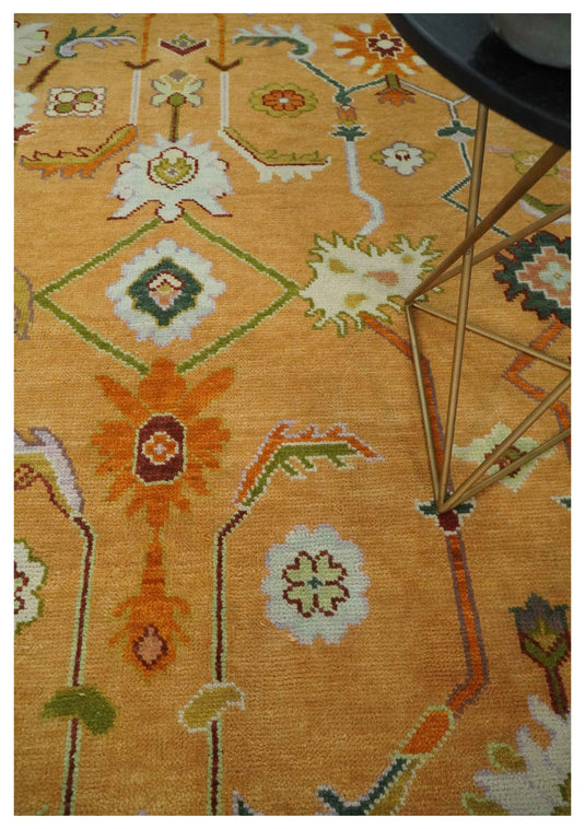 Hand Knotted Oriental Heriz Serapi Rug Orange and Ivory Multi Size Ideal for Living, Bedroom, and Dining Room