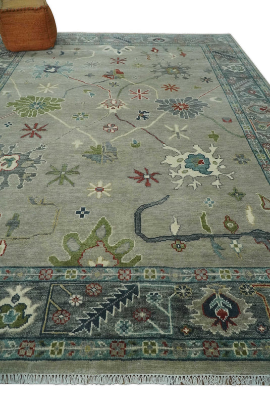 Premium look Hand knotted Camel and Grey 9x12 Oriental Oushak wool Area Rug CP1339912S