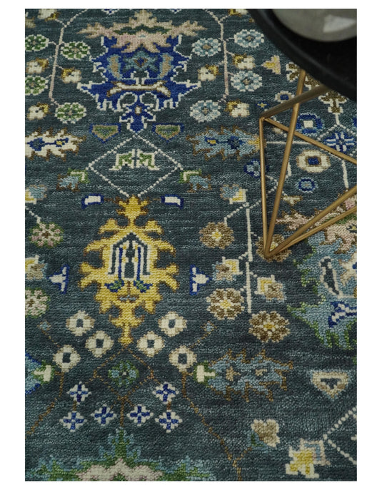 Antique Hand Knotted Green Moss and Blue 5X7, 5x8, 6x9, 8x10, 9x12, 10x14 and 12x15 Living Room Rug Traditional Oushak Wool area rug |CP679S