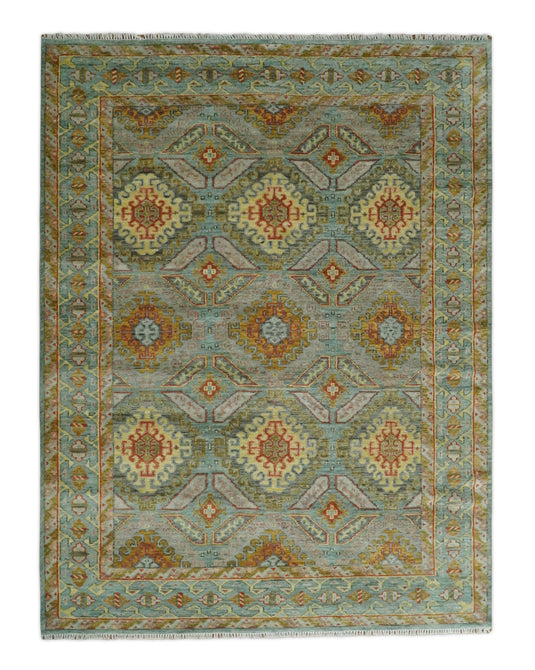 Hand Knotted Oriental Oushak Rug Grey, Silver and Beige Multi Size Ideal for Living, Bedroom, and Dining Room