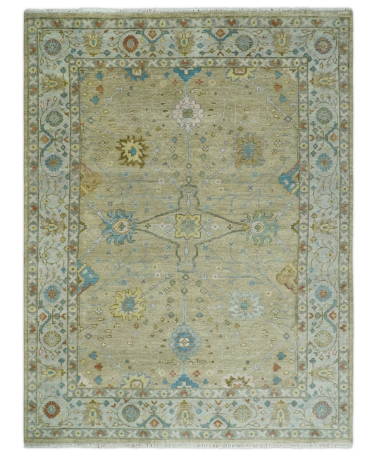 Persian Hand Knotted Oriental Oushak rug Beige and Ivory Multi Size Ideal for Living, Bedroom, and Dining Rooms |CP1205