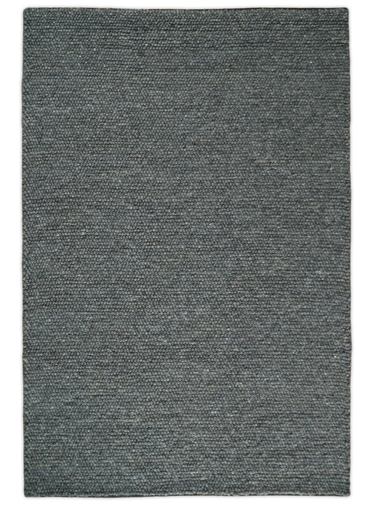 Available in USA Hand-Woven Solid Charcoal and grey 5x8, 9x12 ft Bedroom, Living Room Rug, kids Room Wool Area Rug | AADOV2