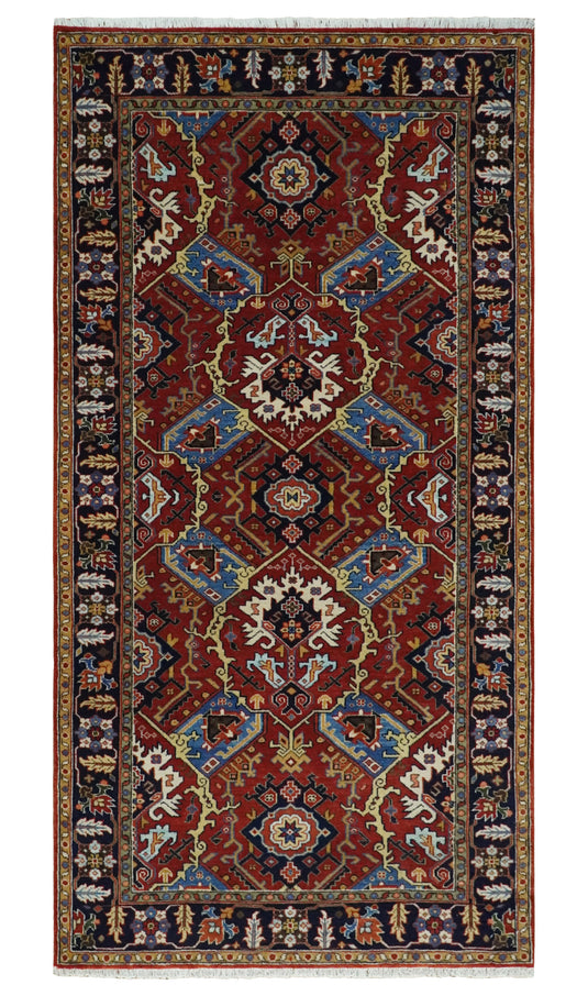 Beautiful Premium look Persian Hand knotted Black and Red 2.6x12 and 4x8 wool Area Rug