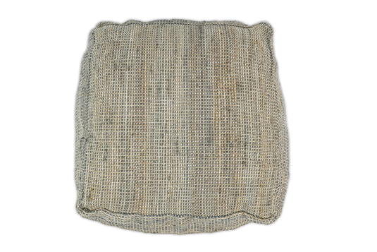 Natural Large Gray And Brown Hand Woven Jute Pouf Footstool, Seat, Foot Rest Living Room, Bedroom