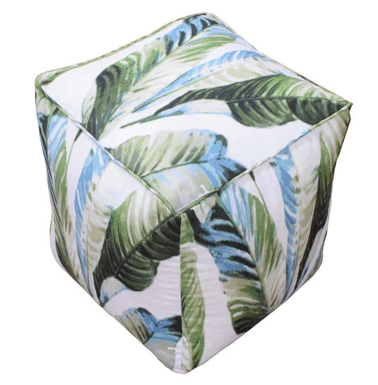 Handmade Tropical Design Outdoor And Indoor Ottoman Pouf Footstool, Seat, Foot Rest Living Room, Bedroom