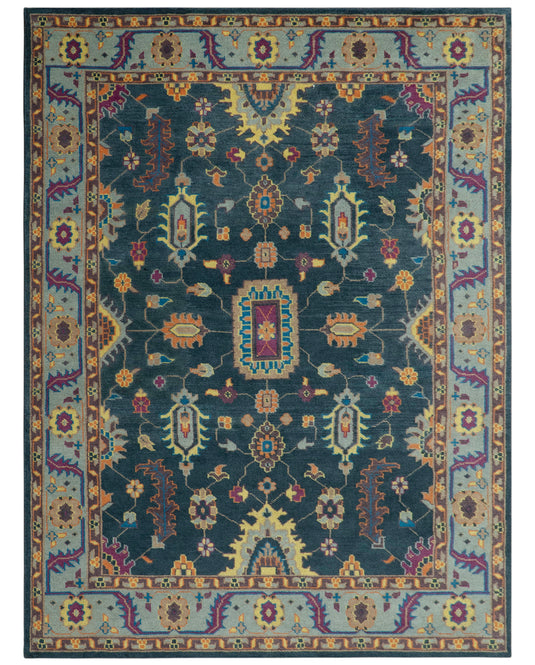 Custom Made Traditional Oushak Multicolor Hand Knotted wool Area Rug