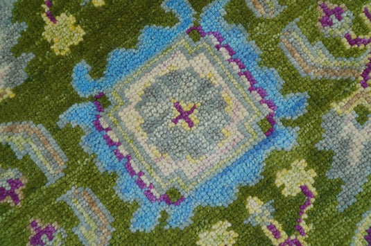 Hand Knotted Green Traditional Oushak Wool Rug Ideal for Living, Bedroom And Dining Rooms- (FC)