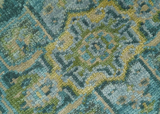 Hand Knotted Heriz Rug Green and Silver Ideal for Living, Bedroom and Dining Rooms- (FC)