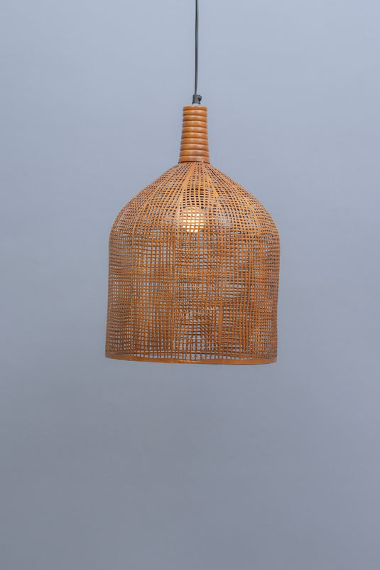 Natural Brown Basket Pattern Metal Lampshade