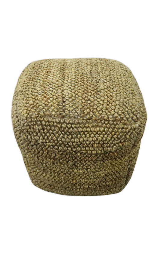 Modern Beige Jute Footstool, Seat, Foot Rest Living Room, Bedroom