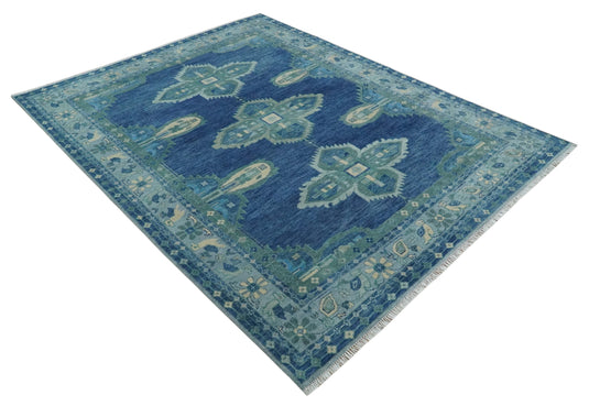 HandKnotted Heriz Serapi Rug Blue, Silver and Brown Ideal for Living, Bedroom, and Dining Rooms 5x8, 6x9, 8x10, 9x12 and 10x14 Wool Rug