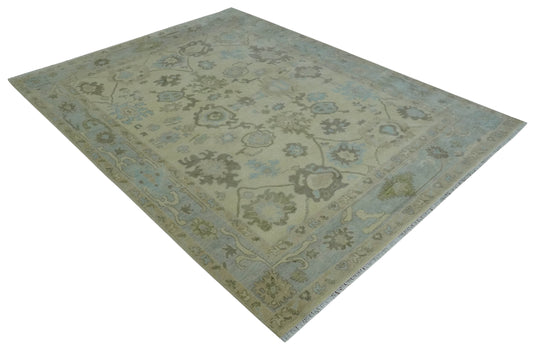 Hand Knotted Oriental Oushak  Rug Beige and Grey Multi Size Ideal for Living, Bedroom, and Dining Rooms |CP1709