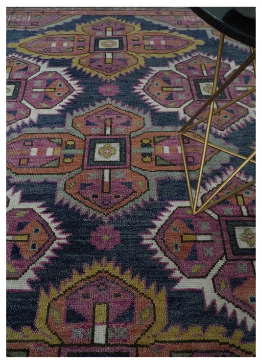 Hand knotted Grey and Pink Multi Size Traditional Heriz Serapi wool area rug | CP1801