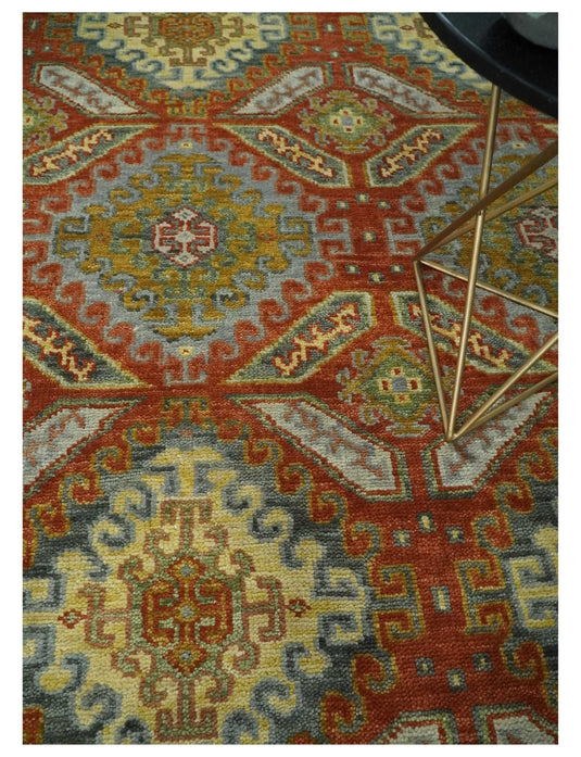 Hand Knotted Oriental Oushak Rug Rust and Beige Multi Size Ideal for Living, Bedroom, and Dining Rooms | CP1781