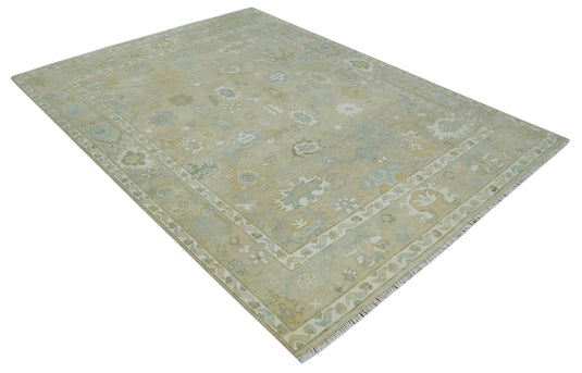 Hand Knotted Traditional Oushak Rug Beige and Ivory Multi Size Ideal for Living, Bedroom, and Dining Rooms |CP1722