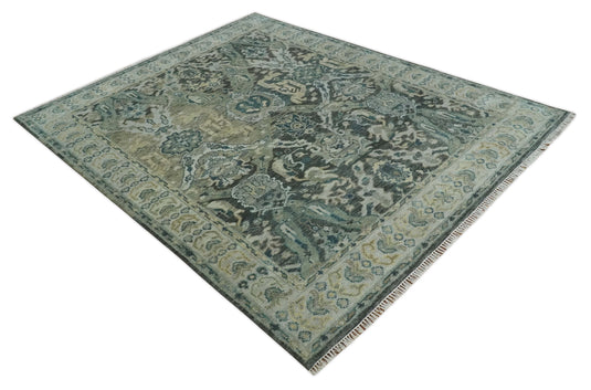 Antique Gray and Silver Oriental Oushak Hand knotted Multi Size wool Area Rug | CP1328