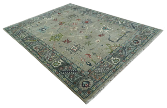 Premium look Hand knotted Camel and Grey 9x12 Oriental Oushak wool Area Rug CP1339912S