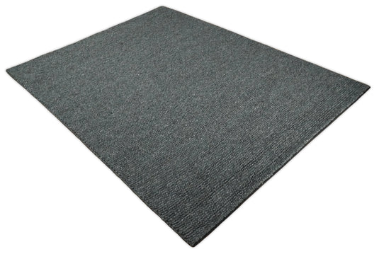 Available in USA Hand-Woven Solid Charcoal and grey 5x8, 9x12 ft Bedroom, Living Room Rug, kids Room Wool Area Rug | AADOV2