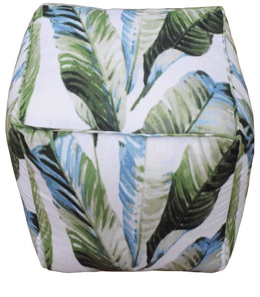 Handmade Tropical Design Outdoor And Indoor Ottoman Pouf Footstool, Seat, Foot Rest Living Room, Bedroom