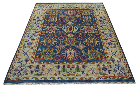 Antique Tradtional Vintage Serapi Rug Blue, Beige Colorful 5x8,6x9,8x10,9x12,10x14 and 12x15 Living Room Area Rug | CP876S