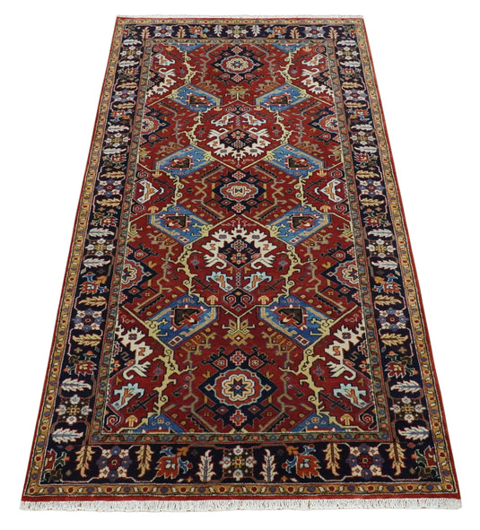 Beautiful Premium look Persian Hand knotted Black and Red 2.6x12 and 4x8 wool Area Rug