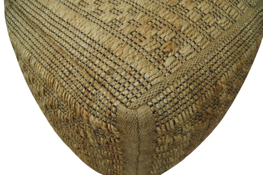 Modern Beige Jute Ottoman Footstool, Seat, Foot Rest Living Room, Bedroom