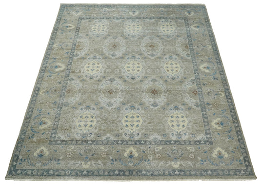 Brown Vintage Traditional Handknotted Persian Rug Made with Wool | Oxidised,DIstressed low Pile Vintage Rug, Living Room Rug