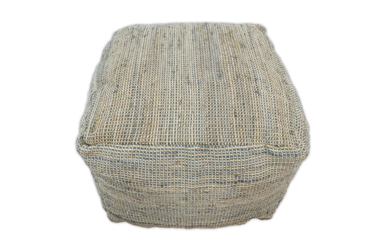 Natural Large Gray And Brown Hand Woven Jute Pouf Footstool, Seat, Foot Rest Living Room, Bedroom