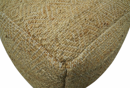 Tribal Beige Jute Footstool, Seat, Foot Rest Living Room, Bedroom