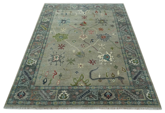 Premium look Hand knotted Camel and Grey 9x12 Oriental Oushak wool Area Rug CP1339912S