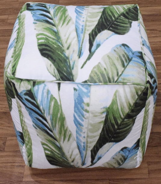 Handmade Tropical Design Outdoor And Indoor Ottoman Pouf Footstool, Seat, Foot Rest Living Room, Bedroom