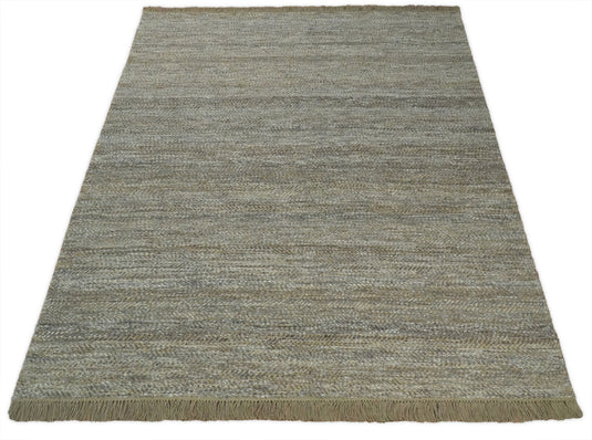 Available in USA Hand-Woven Brown and Charcoal 100% Natural Bedroom, Living Room Rug, kids Room Natural Jute Area Rug -AAJR11- (FC)