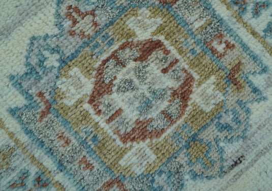 Hand Knotted 2x3 ft Transitional Ivory Wool Area Rug