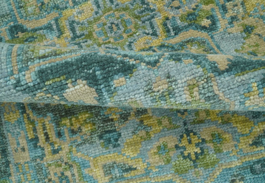 Hand Knotted Heriz Rug Green and Silver Ideal for Living, Bedroom and Dining Rooms- (FC)