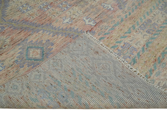 Peach and Beige Hand knotted Oriental Traditional wool Area Rug