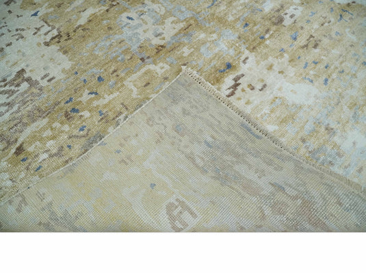 Beautiful Traditional look Hand knotted Silver and Beige 6x9 Silk wool Area Rug