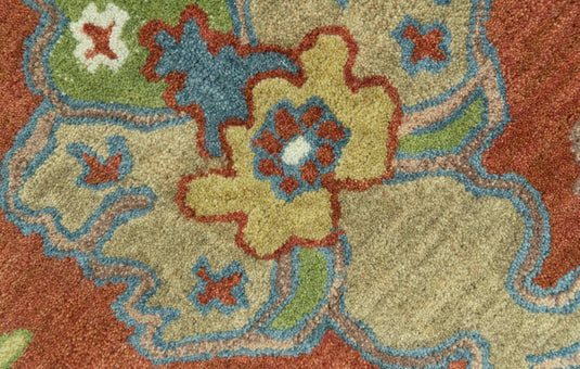 Custom Made Traditional Oushak Rust And Beige Hand Tufted Wool Area Rug