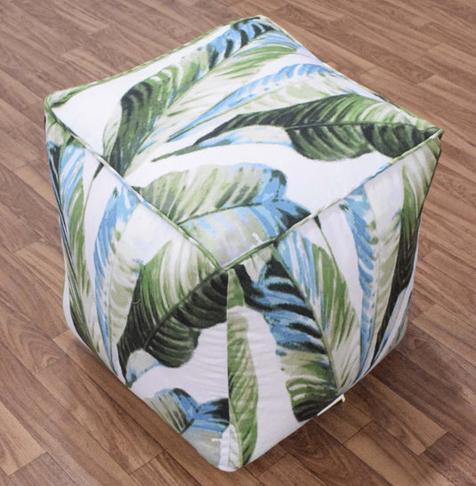 Handmade Tropical Design Outdoor And Indoor Ottoman Pouf Footstool, Seat, Foot Rest Living Room, Bedroom